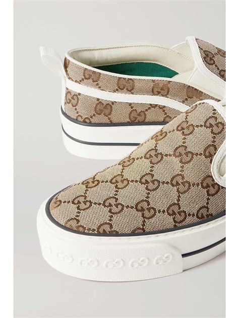 gucci slip on heels|gucci tennis 1977 canvas sneakers.